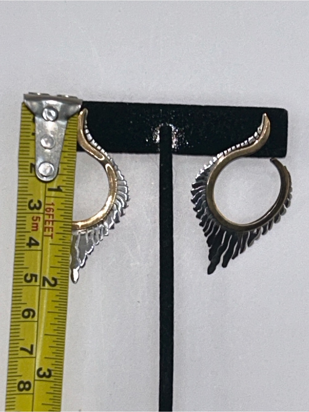 Sterling Silver and Gold Sunburst Earrings - Picture 5 of 6